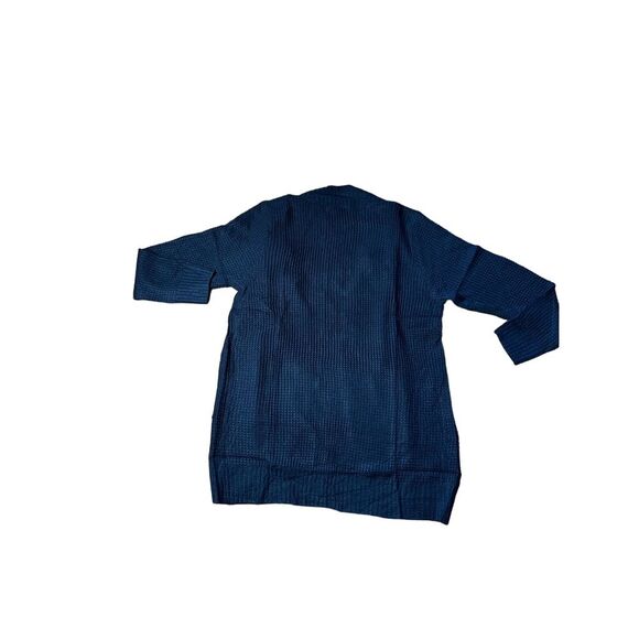 Merokeety black Open Front Cardigan Sweater Cozy Knit Long Sleeve L - Picture 3 of 4